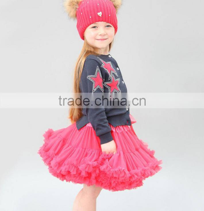 High quality baby girls fluffy chiffon pettiskirts kids tutu skirts children short pettiskirts