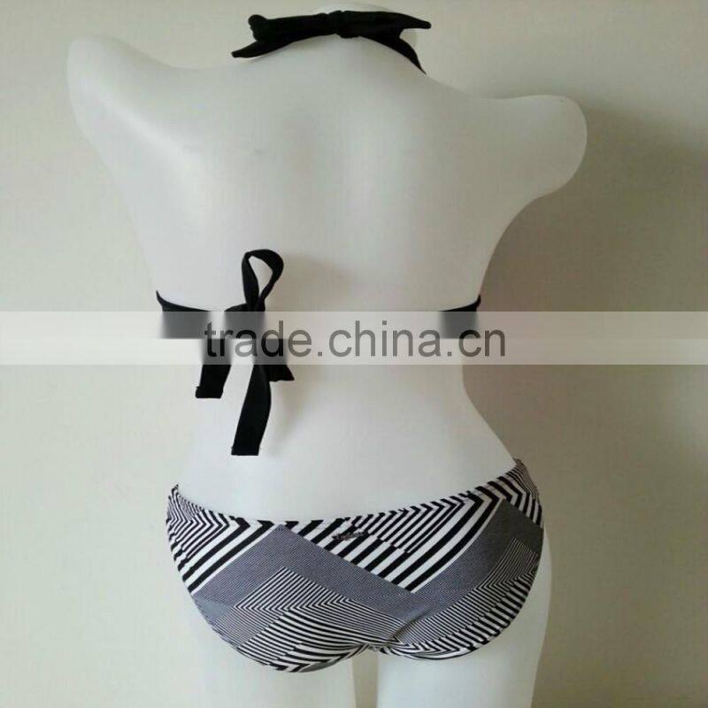 Young lady sunshine floral bikini swimsuit