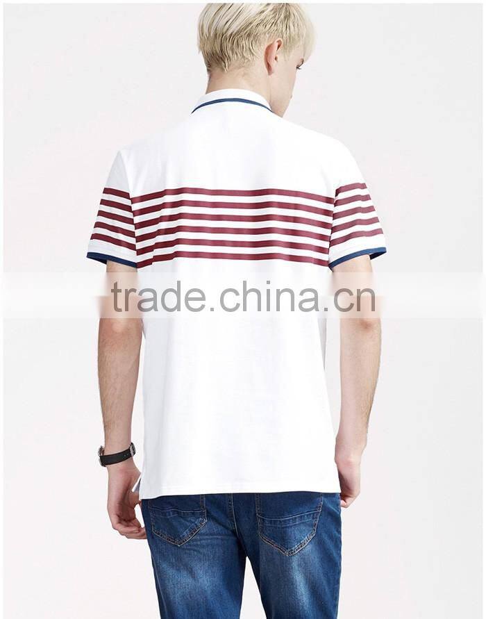 Casual white and red stripe no label polo shirts
