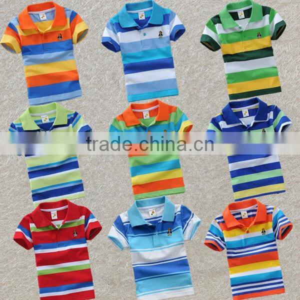 Chinese Wholesale High Quality Strip Pique Kids Polo Shirts Wholesale