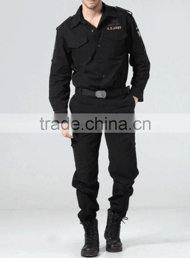 High Quality Black Army Dress Working Suit Combat Uniform