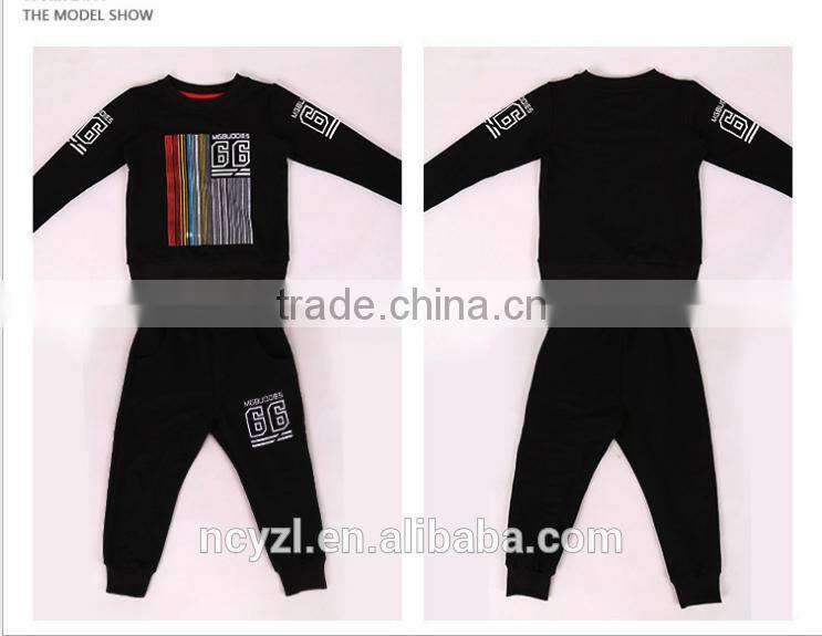 custom new style design cotton M L XXXXL hoodies and pants boys clothes sets
