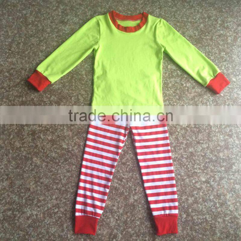 2017 Hot sale casual style latest style Wholesale Sleep Clothes Knits Girls Kids striped Cotton childrens Pajamas sets