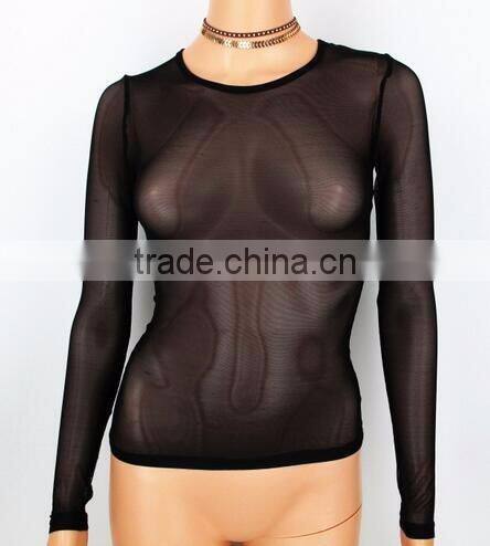 Runwaylover New Style 2017 Ladies Fashion Transparent Sexy T-Shirt