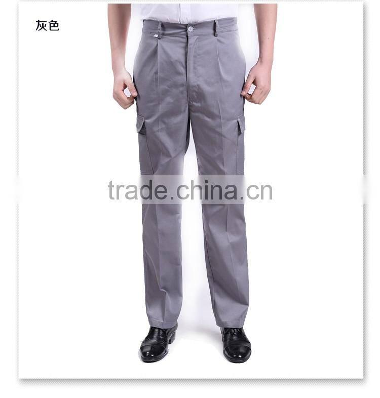Juqian 2016 factory price new mens working uniform poly cotton cheap cargo uniform work pants with side pockets