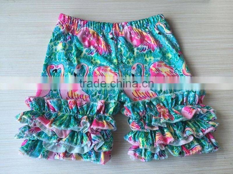 2017 Summer hot sale baby clothing kids patterns ruffle shorts girls icing shorts