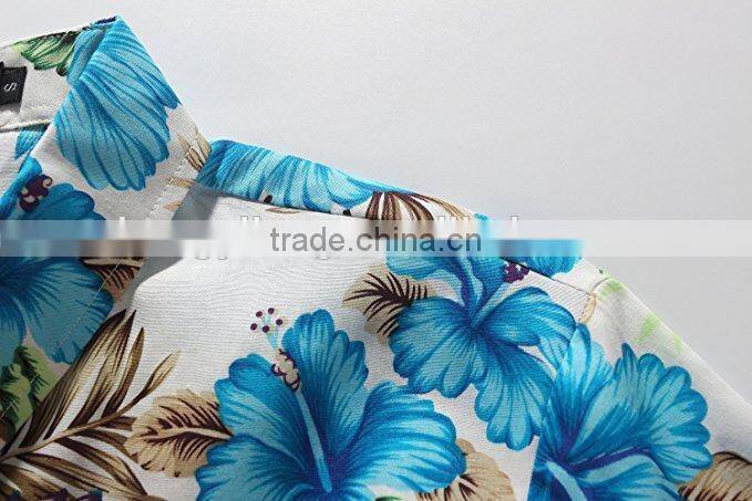 Men's Flower Casual Button Down Short Sleeve Shirt