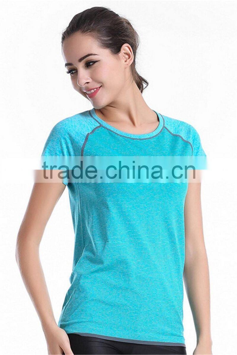Womens Quick Dry Short Sleeve Sport Gym Running Athletic Wear Tee T Shirts Tops