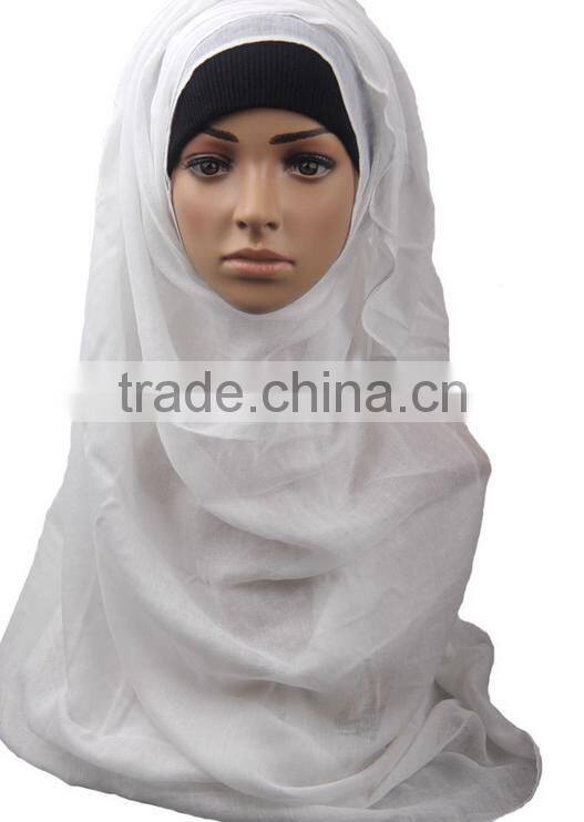 Factory direct sales of the new Muslim scarf Hui chiffon long paragraph hot drill pure color convenient paragraph head scarf
