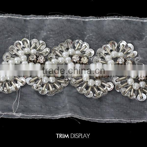 Fashion Bead Sequin Crystal Organza Braide Venise Embellishment lace