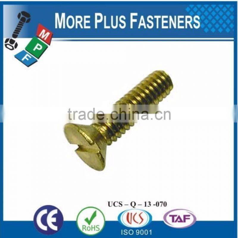 Made in Taiwan Slot Recessed Flat Countersunk Head Machine Screw