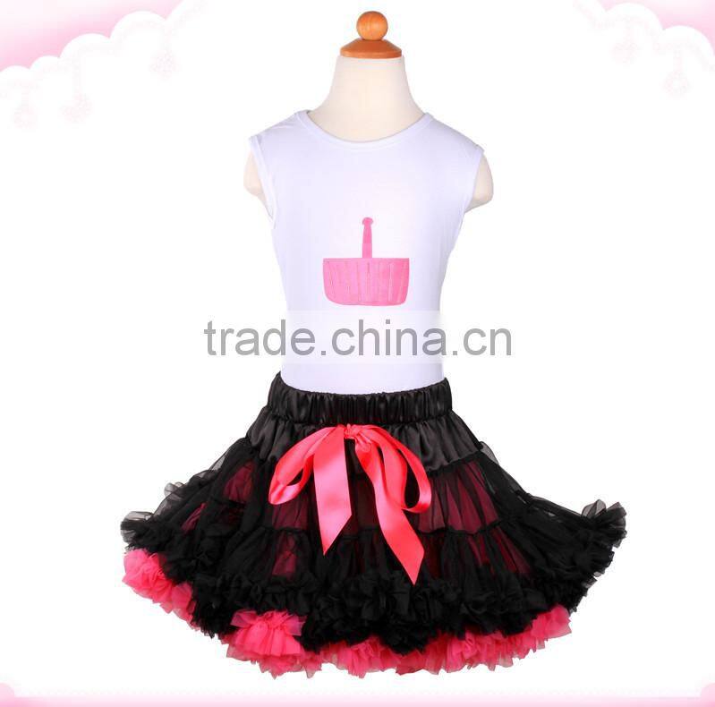 lovely design hot sale fluffy chiffon baby pettiskirt wholesales pettiskirt kids pettiskirts