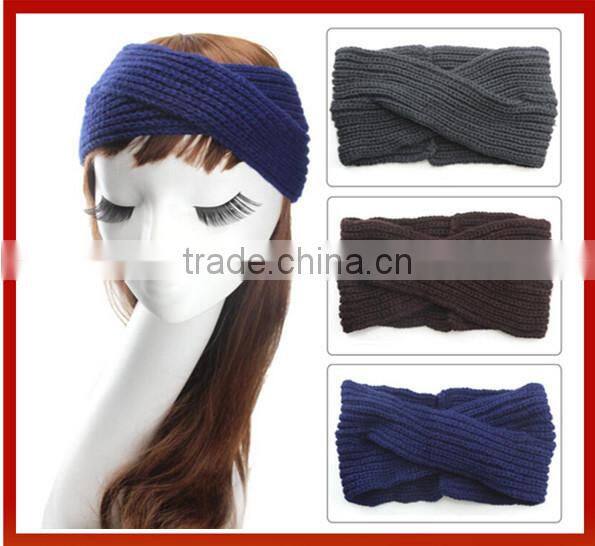 Bohemian Style Knit Bow Headband/ Knitting Crochet Headbands /Handmade Knitted Colored Headband