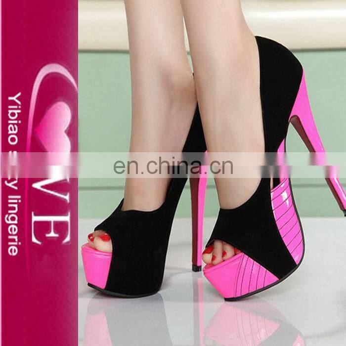 Latest Europe Fish Mouth Waterproof Color Matching High Heel Shoes
