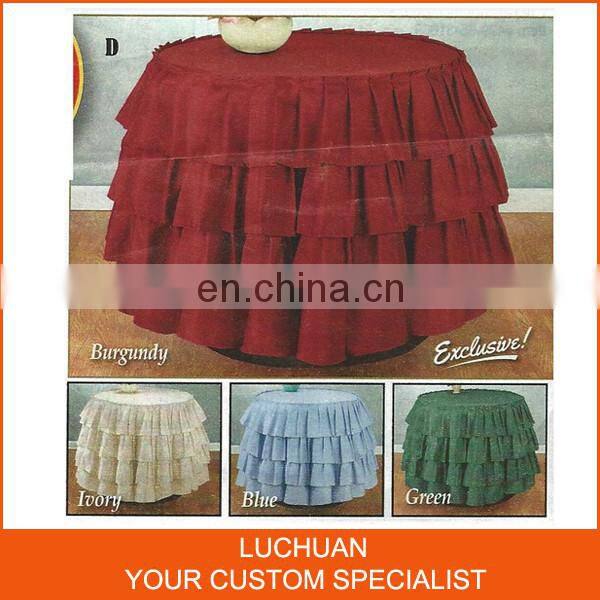 Fancy Organza Ruffled Table Skirting for Wedding