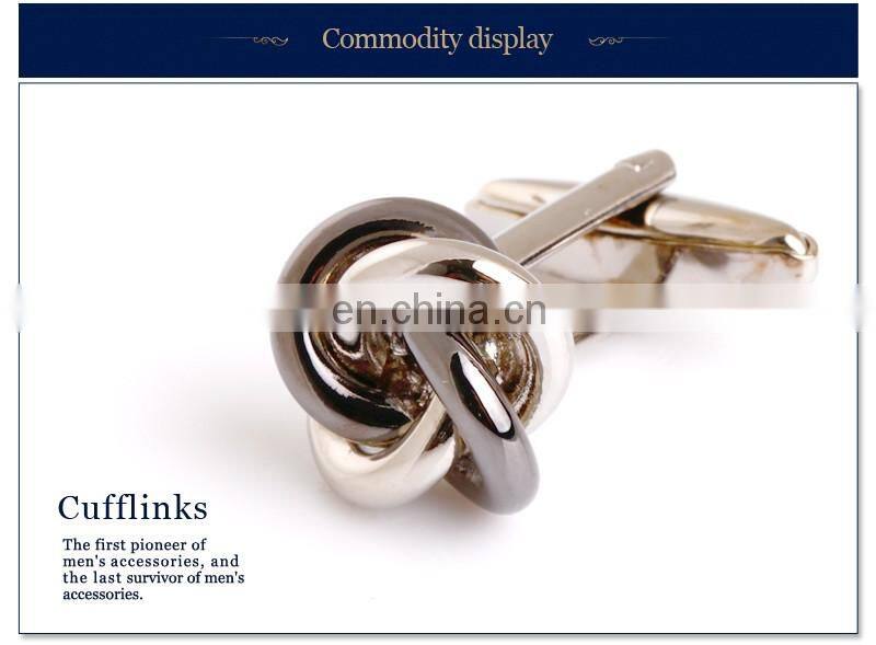 High Quality Silver Metal Knot Cufflinks