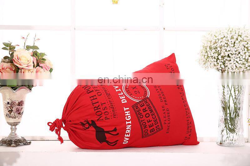 hight quality red Burlap canvas christmas gift Santa Sacks