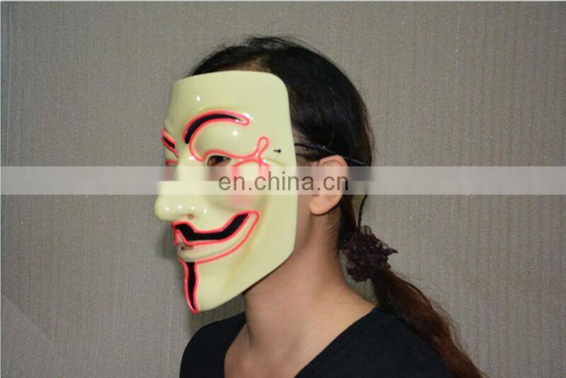 Masquerade & Halloween Vendetta Flash El Wire Led Glowing Mask