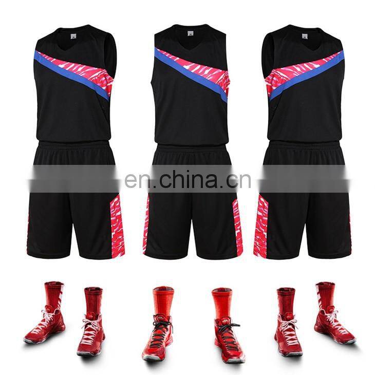 Pattern men black color mesh basketball jersey