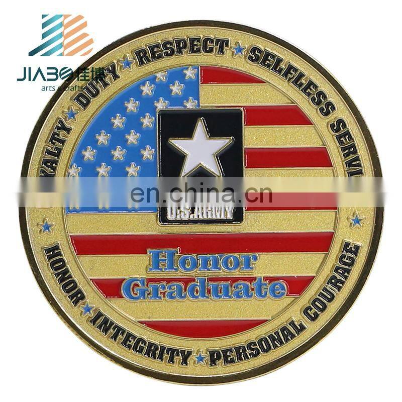 Custom gold coins Promotional beautiful design 3d bale egle america flag army coin