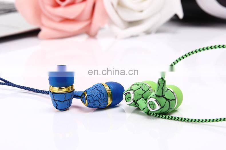 Crackle Wired Earphones 3.5mm Serpentine Braided Cable Headset With Mic for Intelligent Mobile Phone