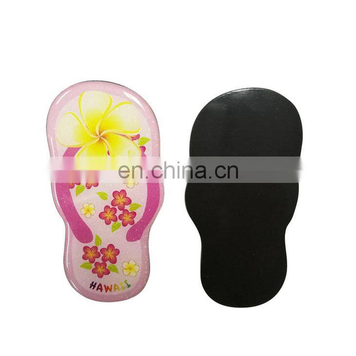 Wholesale Amazon Sale Cheap Promotional Gift Custom Home Style Glitter Epoxy Slipper Fridge Magnet