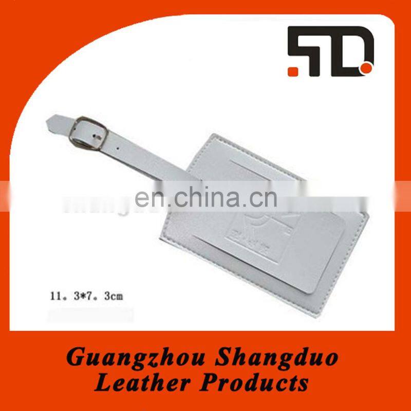 Guangzhou Manufacture Leather Baggage Tag With Adjustable Strap
