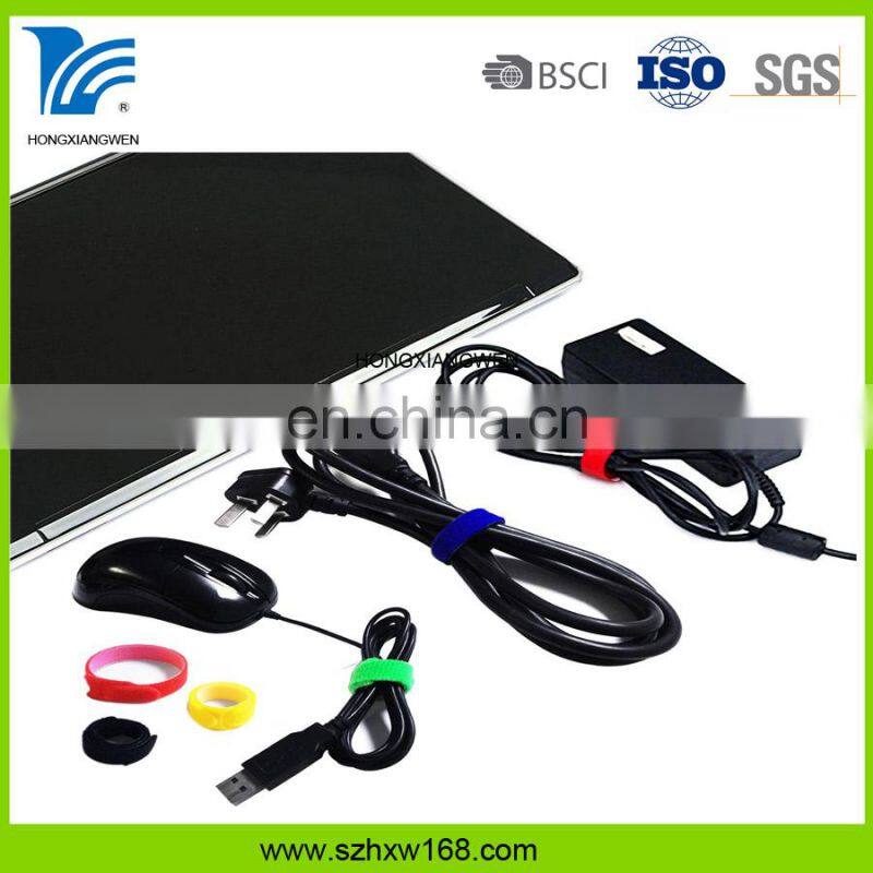 Flexible garment industry hook and loop cable ties