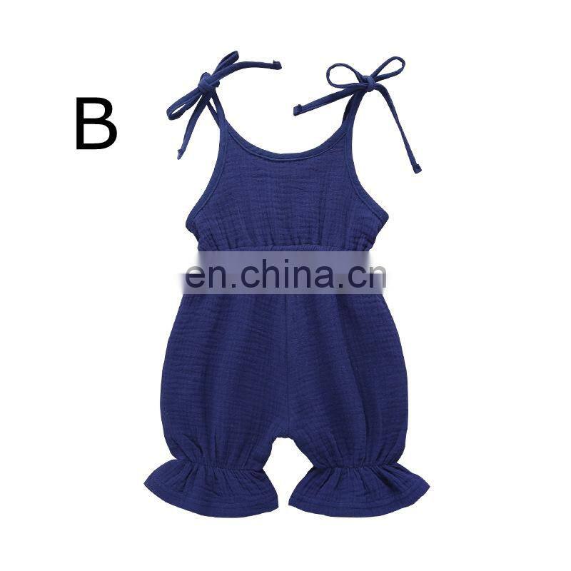 2019 summer Linen baby bodysuit romper custom printed baby onesie