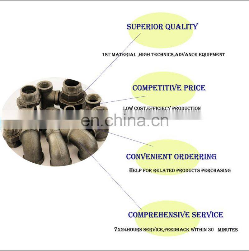 High Pressure Malleable Casting Iron Pipe Compression Oil Gas Fitting Cross Beaded