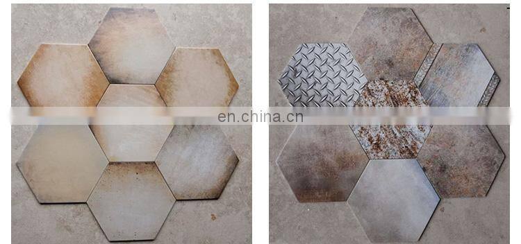 simple Nordic antique hexagon shape 300*260*115 tile art exhibition library floor tiles