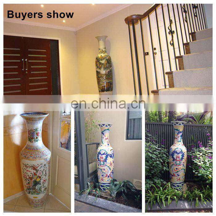 H1 to 1.6meter Tall Jingdezhen Factory Direct Handpainted Ceramic Big Vases Floor
