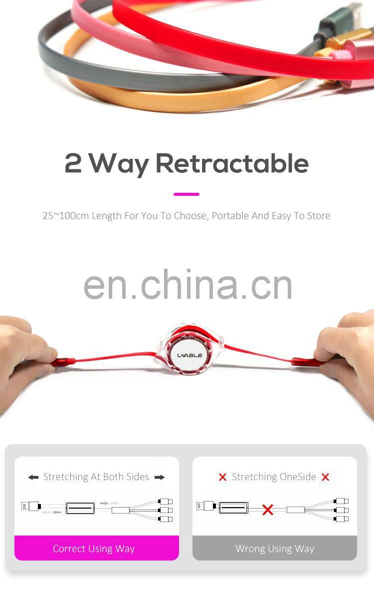 Logo Custom 3 in 1 Retractable USB Cable