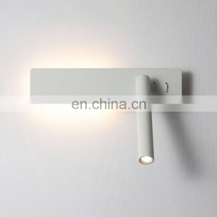 Led Wall Lamp Reading Light For Bedroom Hotel Headboard Night book Lamp Rotation Bedside Wall Lamp with 3W Spot Led Light