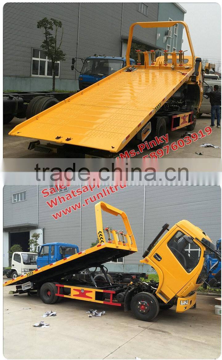 Cheaper Price DFAC 4Tons Road Wrecker Towing Truck With Crane Platform For Sales