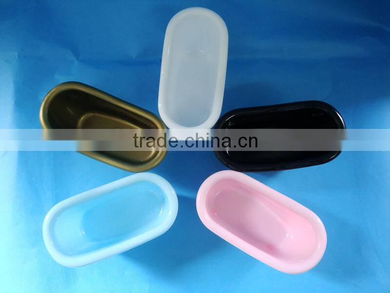 PP material special craft bathtub container,plastic wooden effect cosmetic products container