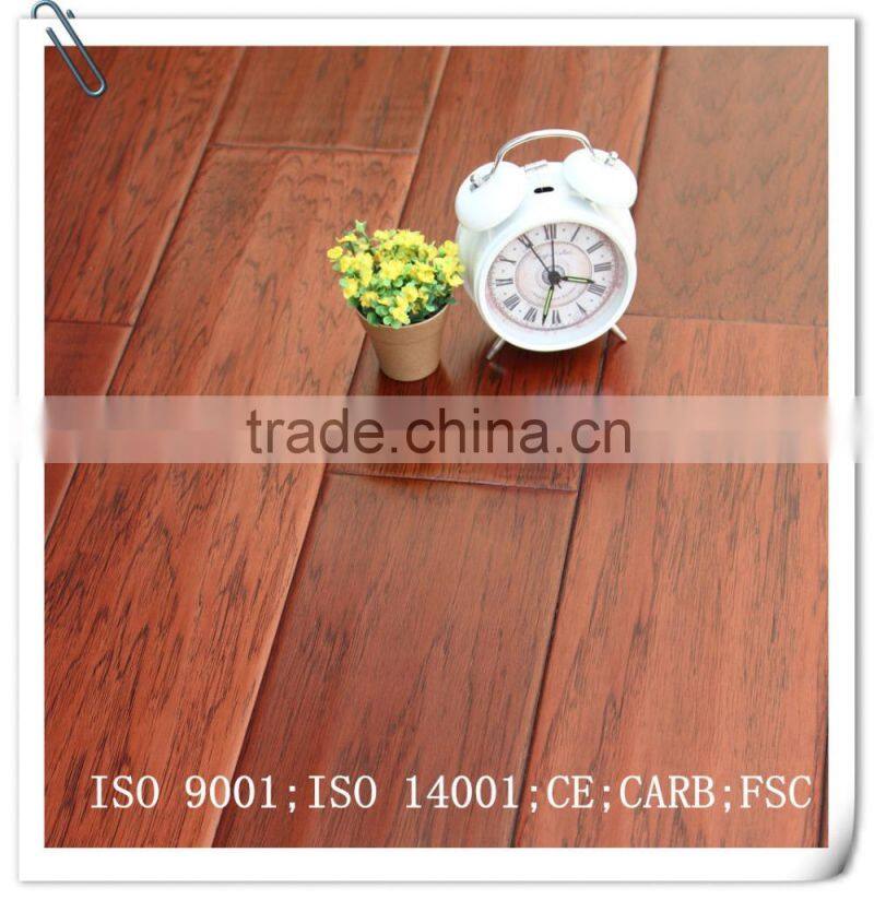 Handscraped surface Walnut 7-layer Engineered wood Flooring Red Color