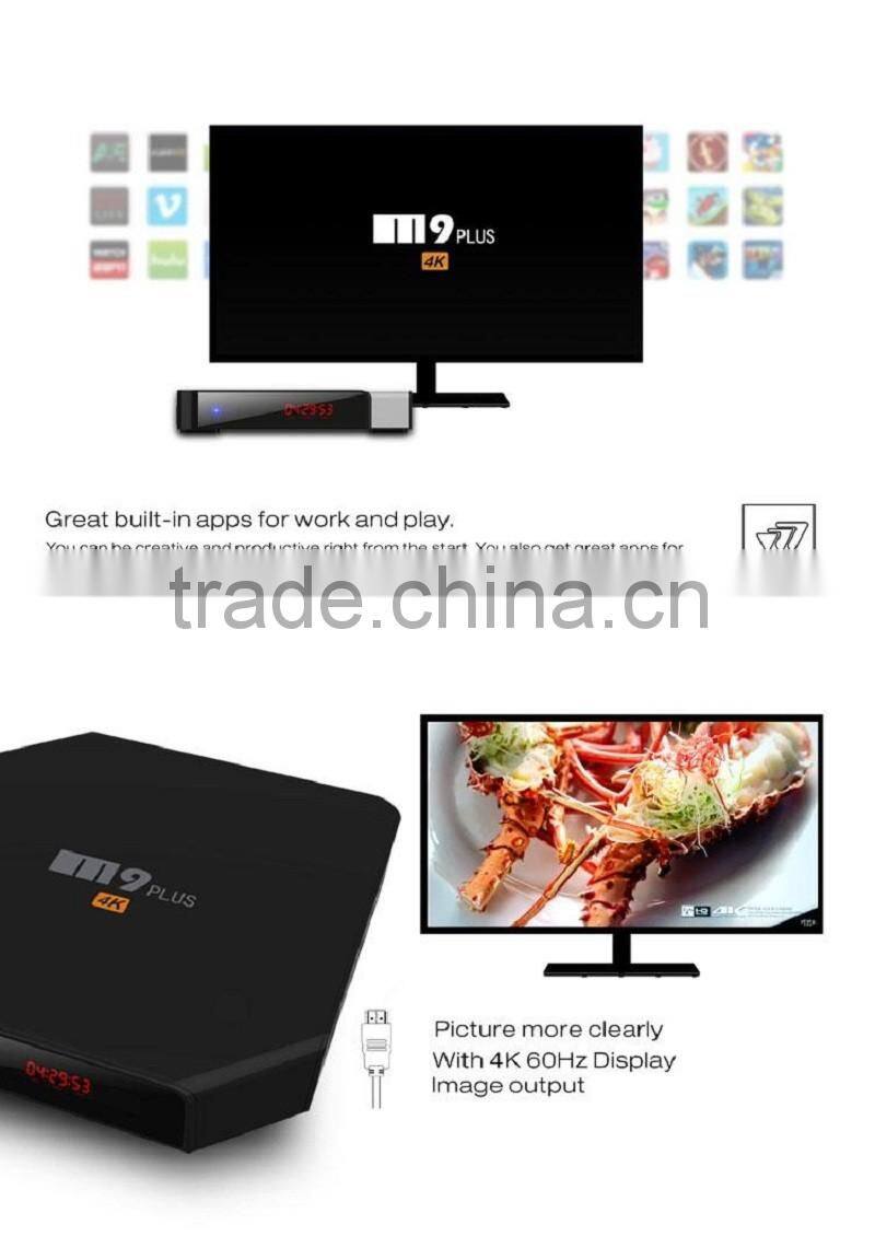 2016 New Kodi Full Loaded Internet Android TV Box 2GB RAM 16GB ROM S905 Quad Core M9 Plus TV Box