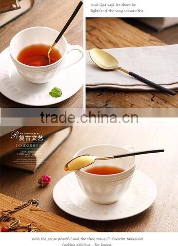 4pcs luxury flateware Cutlery Set/Tableware set gold with black handle