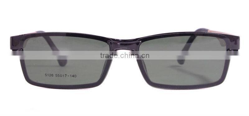 Men Full Rim TR90 Fashion Magnetic Clip On Polarized Sunglasses 2015