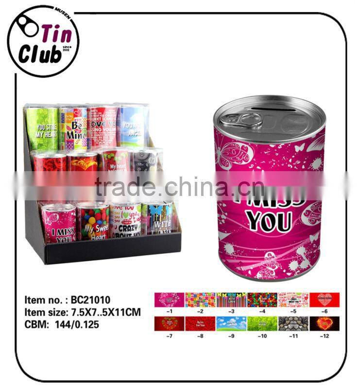 tin piggy bank,coin bank,personalized money box