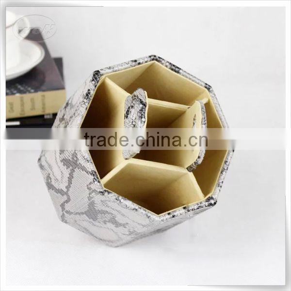 Christmas season hot promotion leather open box remote control with turnable manufacture