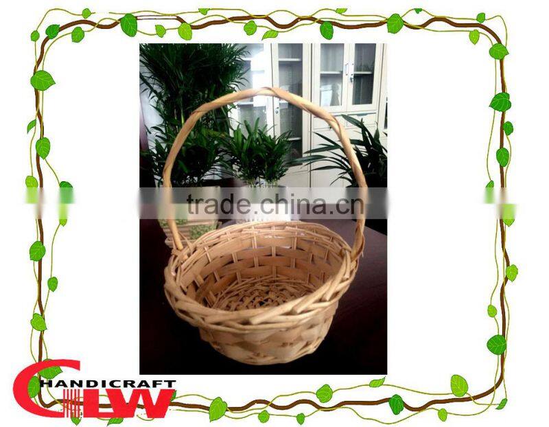 wicker picnic basket,basket,1 PC wood chip and split willow basket with handle