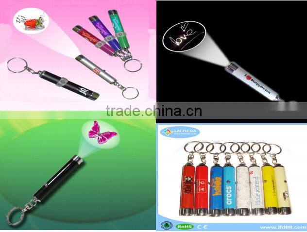 2015 all shapes led projector keychain led keychain to advertising and promotion