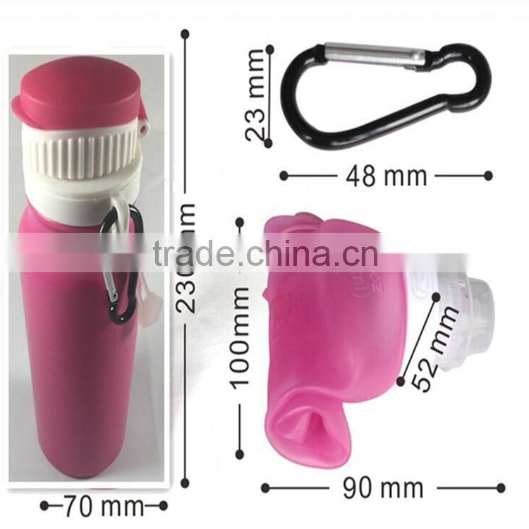 Hot Selling Wholsale Outdoor Food Grade BPA Free Portable Collapsible Silicone bottle