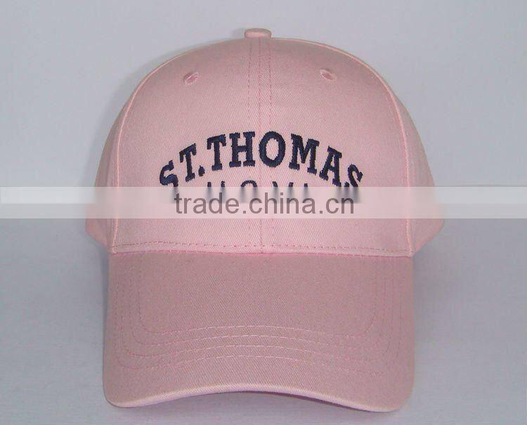 custom 100% cotton 6 panel pink cap