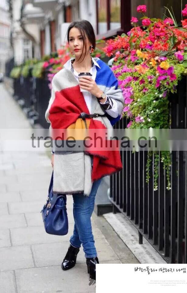 Wholesale Winter Striped Acrylic Pashmina Thick Ladies Winter Shawl