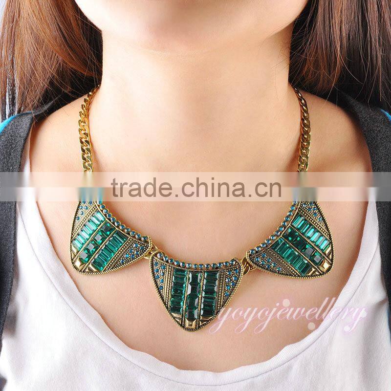 Wholesale saudi gold plated rhinestone necklace