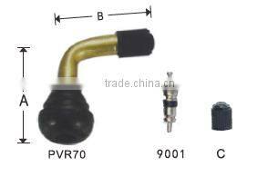 Valvula curva para rueda tubeless, con forma de codo PVR70