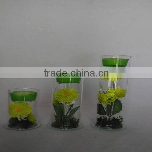 tube light holder with garden flowers,kerosene lamps